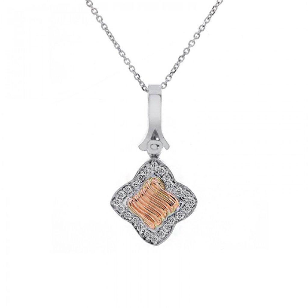 050 Carat Diamond Clover Pendant On Chain 1102$